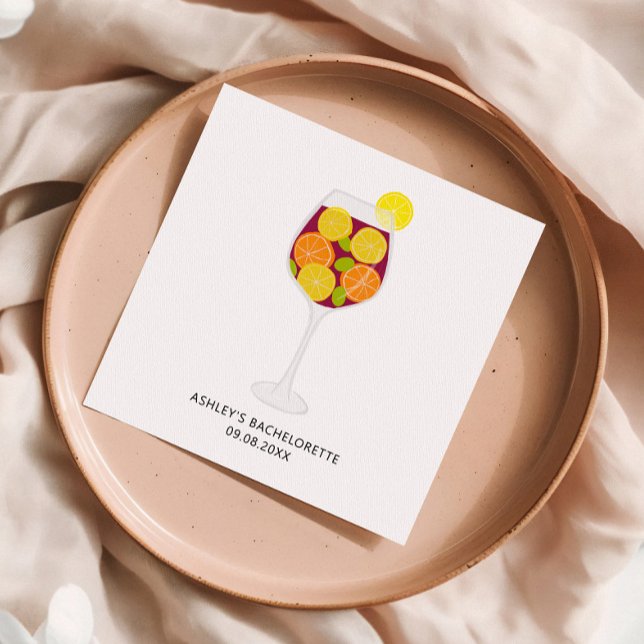 Sangria Wedding, Bachelorette oder Brautparty Serviette (Von Creator hochgeladen)