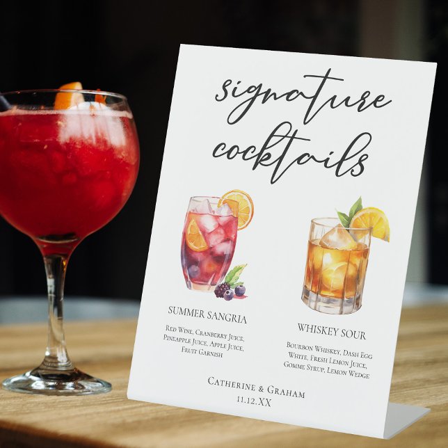 Sangria Whiskey Sour Signature Cocktails Menü Sockelschild (Von Creator hochgeladen)