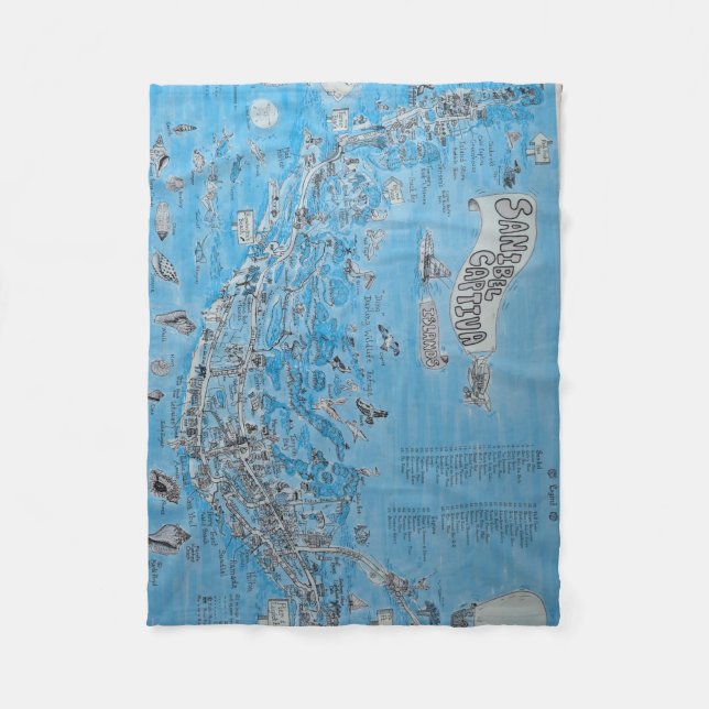 SANIBEL CAPTIVA INSEL FLORIDA BLANKET DURCH FLEECEDECKE (Vorderseite)