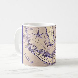 Sanibel Captival Florida Karte Tasse