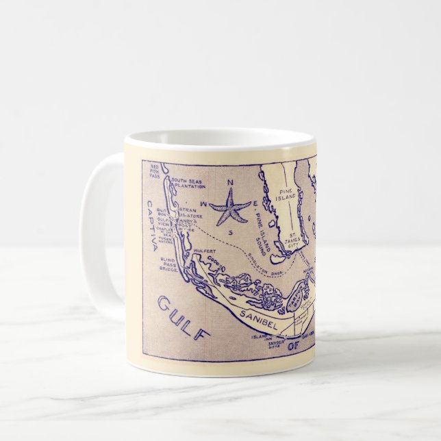 Sanibel Captival Map Tasse (Vorderseite Links)