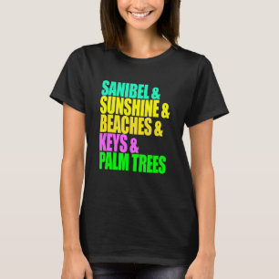 Sanibel Florida Strände Palm Trees Sunshine Vacati T-Shirt