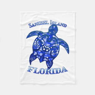 Sanibel Florida Vacation Tribal Turtle Fleecedecke