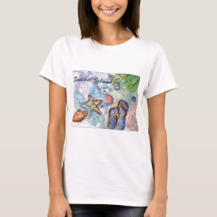 Sanibel Insel-Aquarell-Florida-Kunst T-Shirt