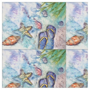 Sanibel Insel drehen Reinfall Watercolormalerei um Stoff