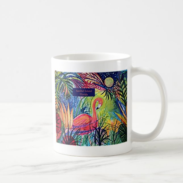Sanibel Insel-Flamingo-Kunst Tasse (Rechts)