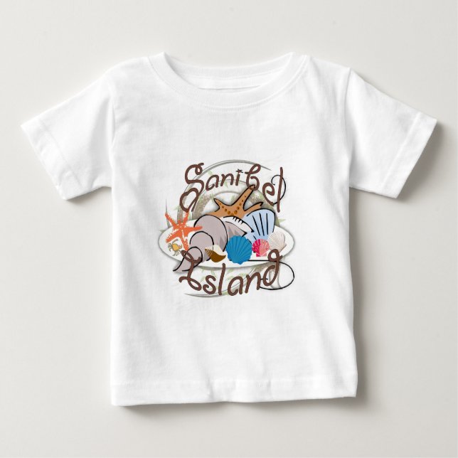 Sanibel Insel-Floridaseashellentwurf Baby T-shirt (Vorderseite)