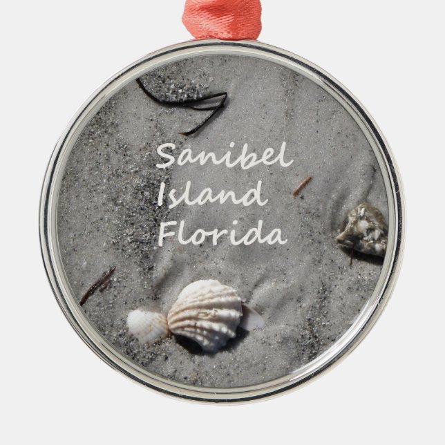 Sanibel Insel-Sand-Muscheln Ornament Aus Metall (Vorne)