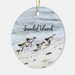 Sanibel Inselandenken Weihnachtsverzierung Keramik Ornament