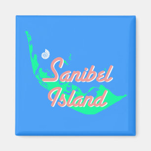 Sanibel Inselkarten-Konturentwurf Magnet