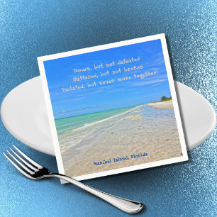 Sanibel Island Beach Florida Vor Hurrikan Ian Serviette