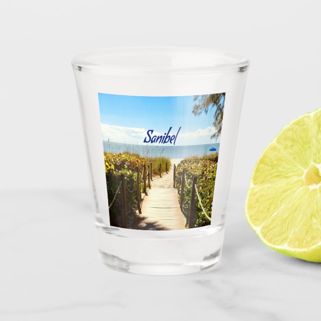 Sanibel Island Florida Beach Ocean Schnapsglas (Vorderseite)