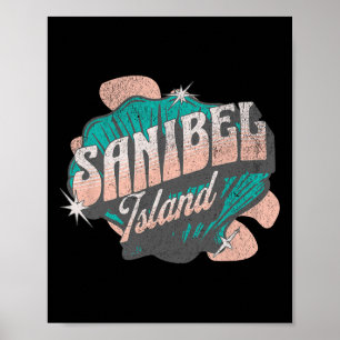 Sanibel Island Florida Beach Vintag Poster