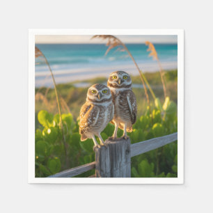 Sanibel Island Florida ein paar aufkeimende Eule Serviette