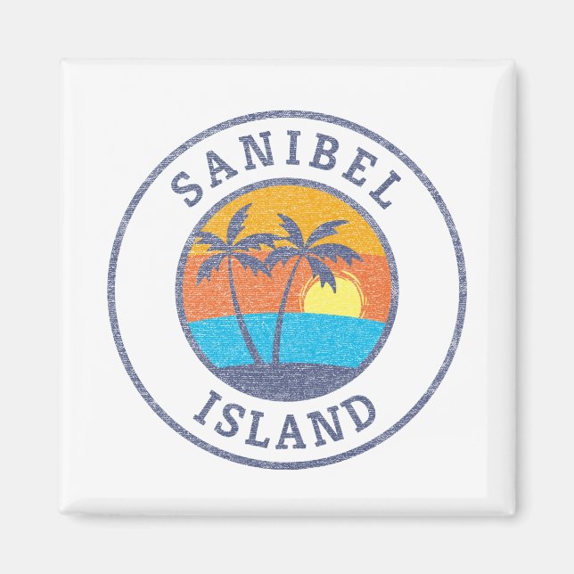 Sanibel Island, Florida Faded Classic Style Magnet (Vorne)