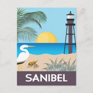 Sanibel Island Florida im Vintage-Reisestil Postkarte