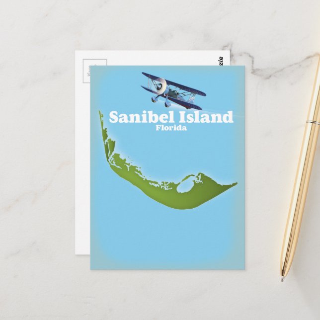 Sanibel Island Florida Karte (Vorderseite/Rückseite Beispiel)