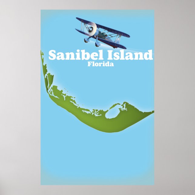 Sanibel Island Florida Karte Poster (Vorne)