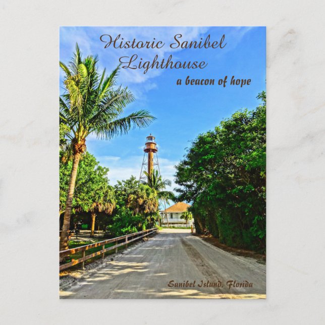 Sanibel Island Florida Lighthouse Beacon of Hope Postkarte (Vorderseite)