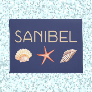 Sanibel Island Florida mit Muscheln Fußmatte