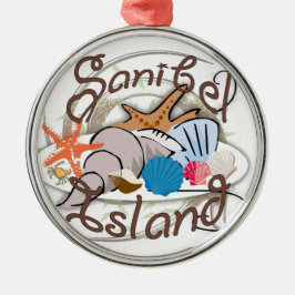 Sanibel Island Florida Muscheldekoration Silbernes Ornament