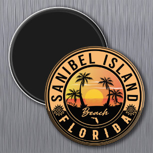Sanibel Island Florida Retro Sunset Souvenirs Magnet