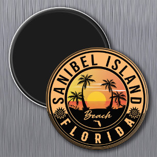Sanibel Island Florida Retro Sunset Souvenirs Magnet