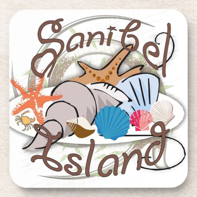 Sanibel Island Florida seashell design Untersetzer (Vorderseite)