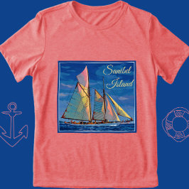 Sanibel Island Florida Segelschiff Urlaub Tri-Blend Shirt