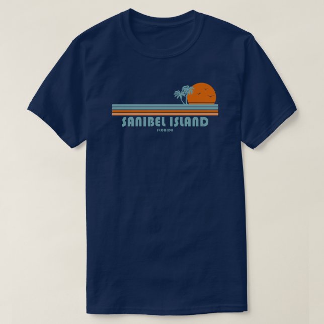 Sanibel Island Florida Sun Palm Trees T-Shirt (Design vorne)