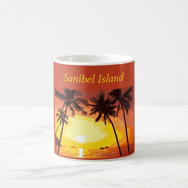 Sanibel Island Florida Tropical Palm Tree Sunset  Kaffeetasse (Mittel)