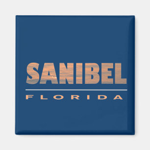 Sanibel Island Florida Typografisches Design Magnet
