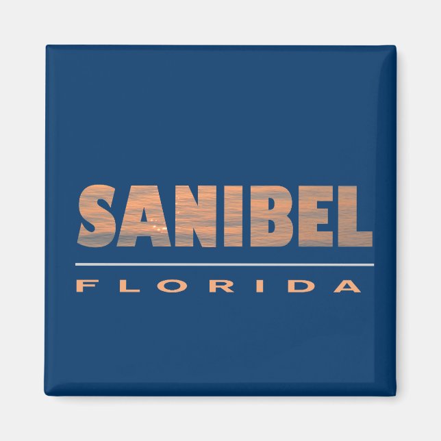 Sanibel Island Florida Typografisches Design Magnet (Vorne)