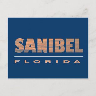 Sanibel Island Florida Typografisches Design Postkarte
