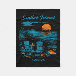 Sanibel Island Florida Vintage Reise Szene Fleecedecke