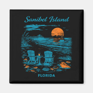 Sanibel Island Florida Vintage Reise Szene Magnet