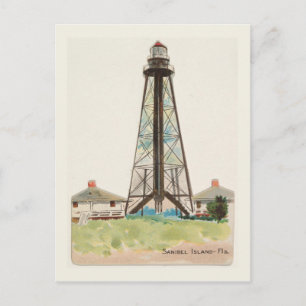 Sanibel Island Florida Vintager Leuchtturm Postkarte