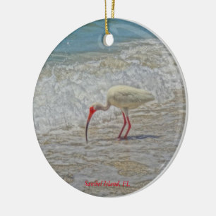 Sanibel Island Florida Weißer Ibis Tropischer Voge Keramik Ornament