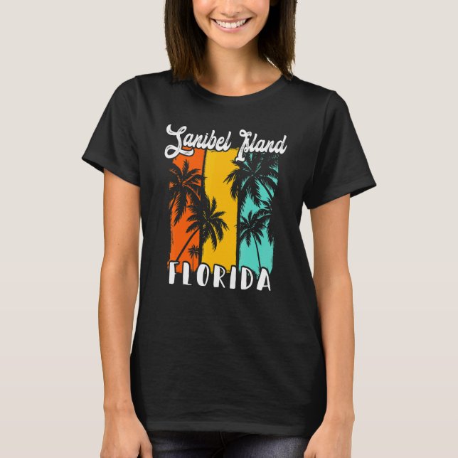Sanibel Island Palm Trees Beach Florida Vacation F T-Shirt (Vorderseite)