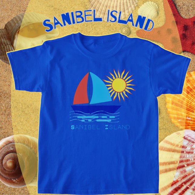 Sanibel Island Sailboat und Sunshine Vacation T-Sh T-Shirt (Von Creator hochgeladen)