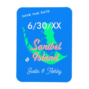Sanibel Island Save the Date Hochzeit am Strand Magnet