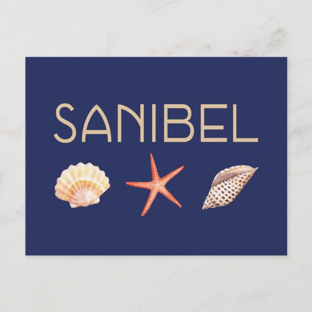 Sanibel Island Seashells Postkarte (Vorderseite)