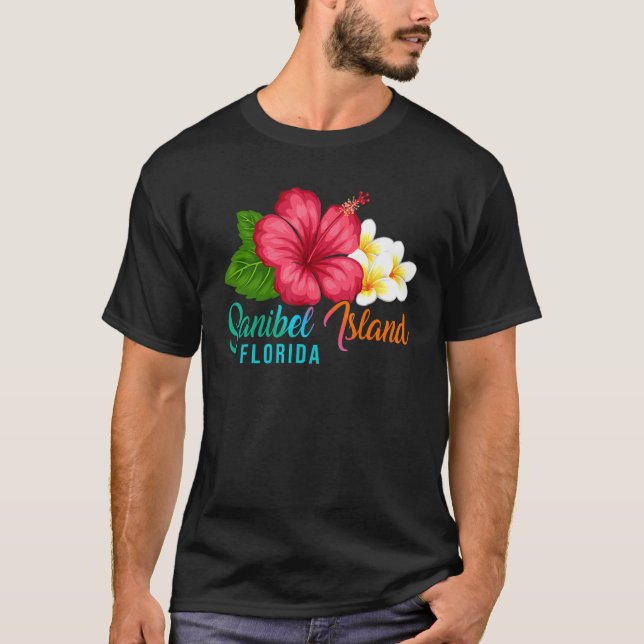 Sanibel Island Vacation Florida Tropical Hibiscus  T-Shirt (Vorderseite)