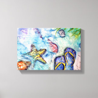 Sanibel Sandals Florida Watercolor art Leinwanddruck