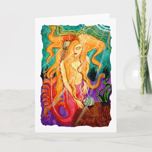 Sanibel Siren Mermaid Blank Card Karte (Vorderseite)