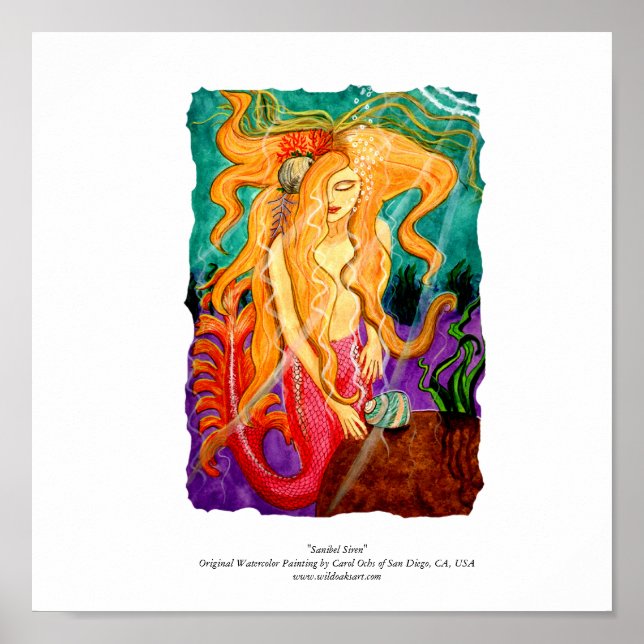 "Sanibel Siren" Poster - 15" x 15" (Vorne)