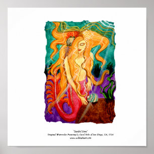"Sanibel Sirene-" Plakat - 15" x 15"