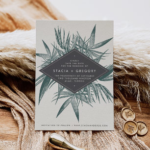Sanibel   Tropische Vintage Save the Date-Karte Date