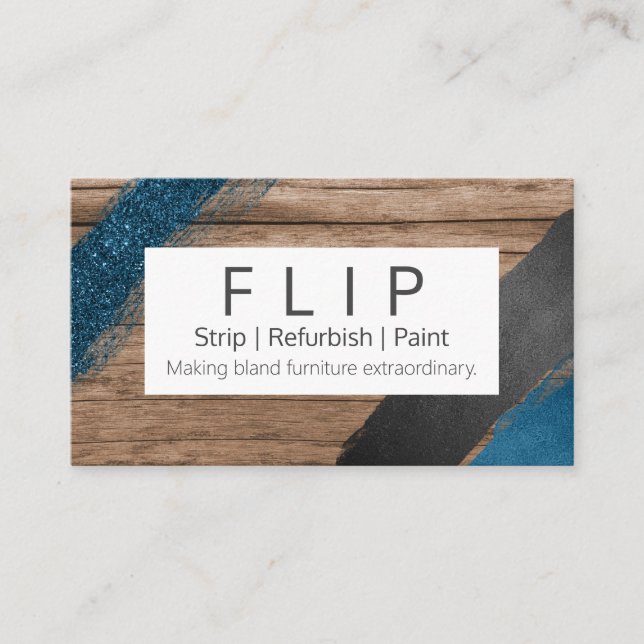 Sanierung von Holz- und Farbmöbeln Visitenkarte (Vorderseite)