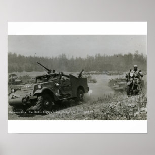 Sanierungsfahrzeug und Motorrad Poster